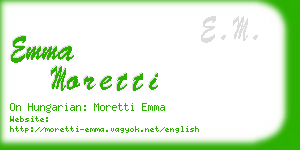 emma moretti business card
